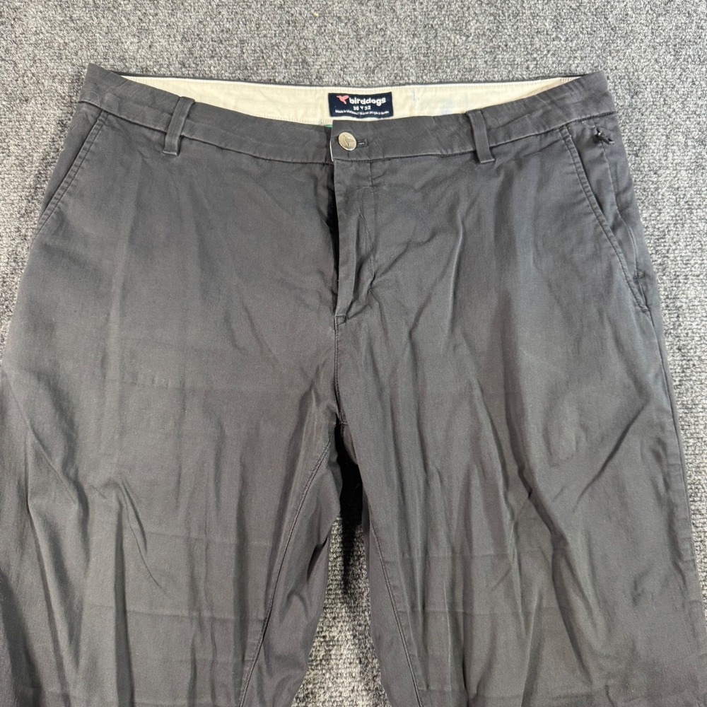 Birddogs Mens Khaki‎ Chino Pants Dark Gray Straight Leg Stretch 36x32 Liner